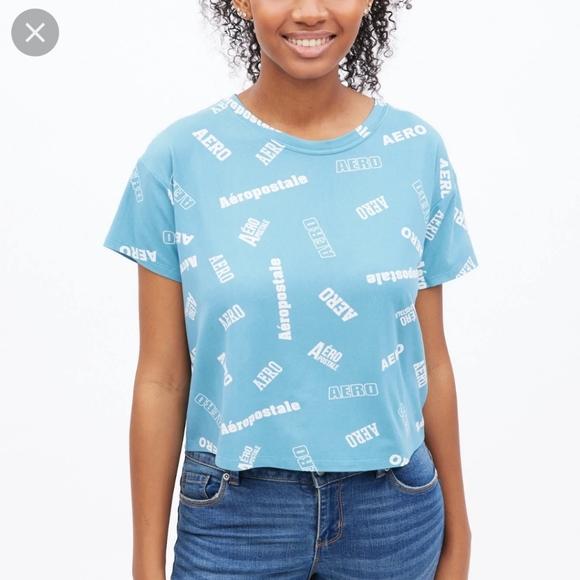 2 for $20,aeropostale AERO printed boxy crop - Picture 3 of 7